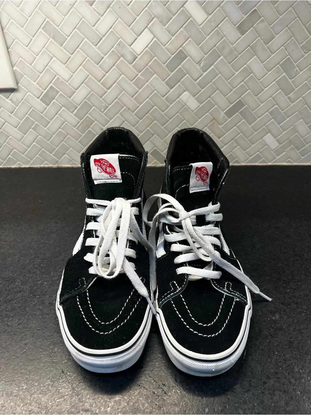 SK8 Vans Black & White High-Top Skate Sneakers
